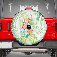 Summer Green Polynesian Jellyfish Spare Tire Cover Watercolor Glows LT7 - Polynesian Pride