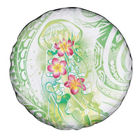 Summer Green Polynesian Jellyfish Spare Tire Cover Watercolor Glows LT7 - Polynesian Pride