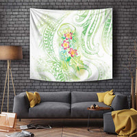 Summer Green Polynesian Jellyfish Tapestry Watercolor Glows LT7 Light Green - Polynesian Pride