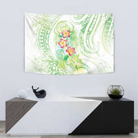 Summer Green Polynesian Jellyfish Tapestry Watercolor Glows LT7 - Polynesian Pride