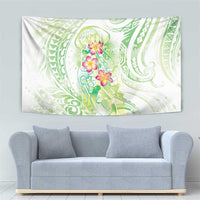 Summer Green Polynesian Jellyfish Tapestry Watercolor Glows LT7 - Polynesian Pride