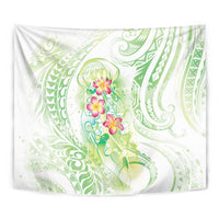 Summer Green Polynesian Jellyfish Tapestry Watercolor Glows LT7 - Polynesian Pride