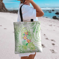Summer Green Polynesian Jellyfish Tote Bag Watercolor Glows LT7 - Polynesian Pride