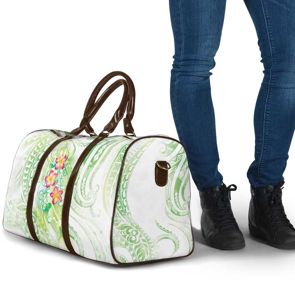 Summer Green Polynesian Jellyfish Travel Bag Watercolor Glows LT7 - Polynesian Pride