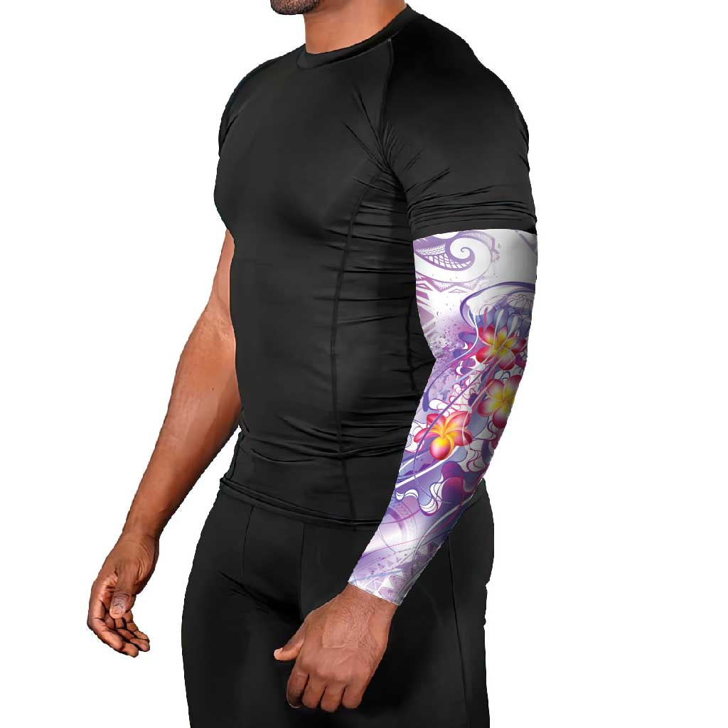 Lavender Polynesian Jellyfish Arm Sleeves Watercolor Glows LT7 - Polynesian Pride