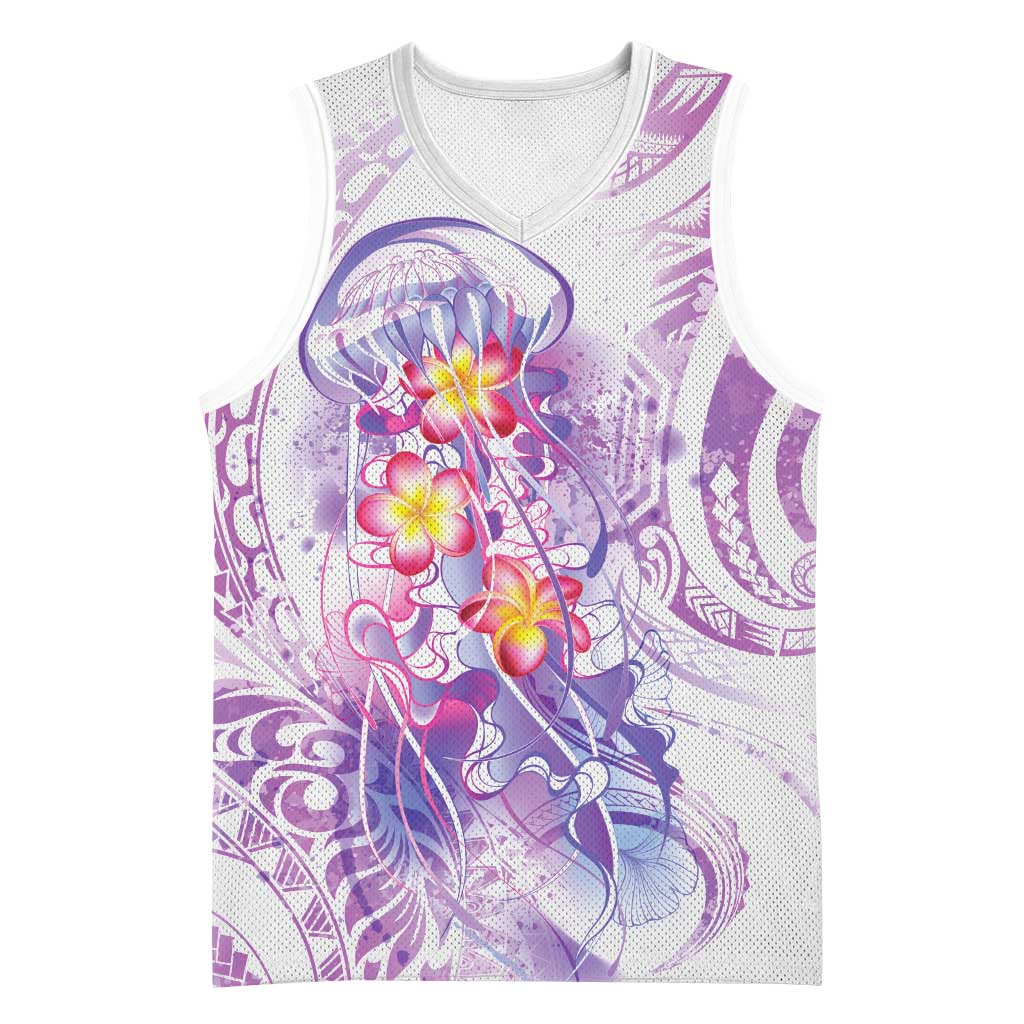 Lavender Polynesian Jellyfish Basketball Jersey Watercolor Glows LT7 Unisex Lavender - Polynesian Pride