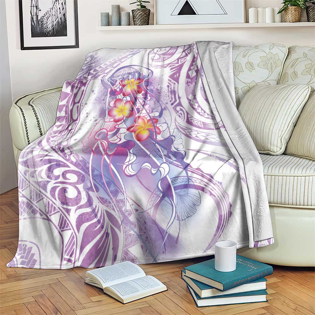 Lavender Polynesian Jellyfish Blanket Watercolor Glows LT7 Lavender - Polynesian Pride