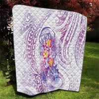 Lavender Polynesian Jellyfish Quilt Watercolor Glows LT7 - Polynesian Pride