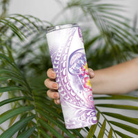 Lavender Polynesian Jellyfish Skinny Tumbler Watercolor Glows LT7 - Polynesian Pride
