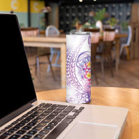 Lavender Polynesian Jellyfish Skinny Tumbler Watercolor Glows LT7 - Polynesian Pride