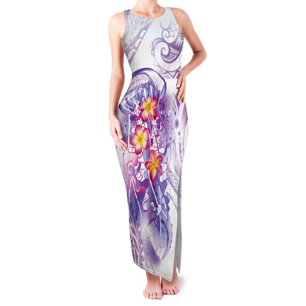 Lavender Polynesian Jellyfish Tank Maxi Dress Watercolor Glows LT7 Women Lavender - Polynesian Pride