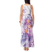 Lavender Polynesian Jellyfish Tank Maxi Dress Watercolor Glows LT7 - Polynesian Pride