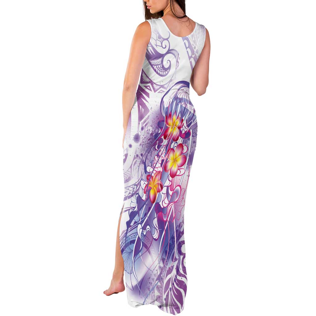Lavender Polynesian Jellyfish Tank Maxi Dress Watercolor Glows LT7 - Polynesian Pride
