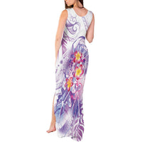 Lavender Polynesian Jellyfish Tank Maxi Dress Watercolor Glows LT7 - Polynesian Pride