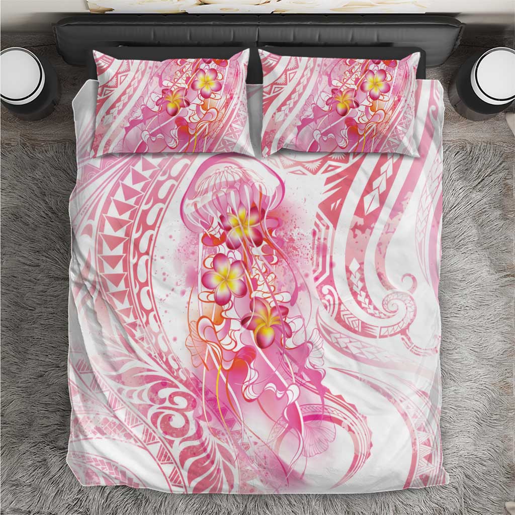 Rose Pink Polynesian Jellyfish Bedding Set Watercolor Glows LT7 Rose Pink - Polynesian Pride