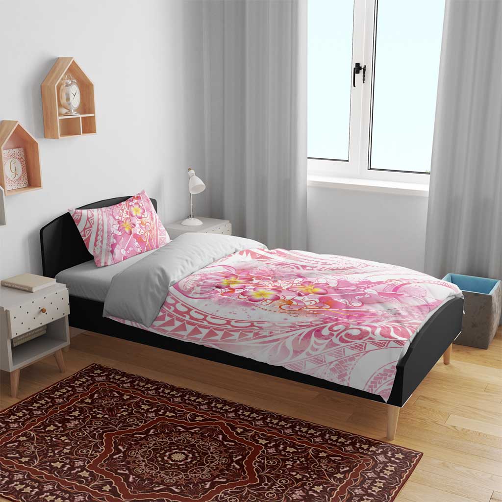 Rose Pink Polynesian Jellyfish Bedding Set Watercolor Glows LT7 - Polynesian Pride