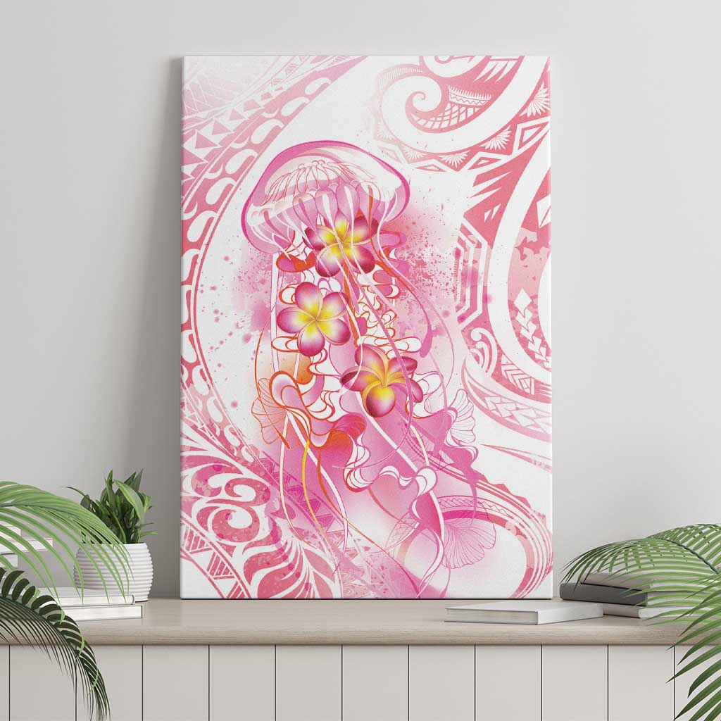 Rose Pink Polynesian Jellyfish Canvas Wall Art Watercolor Glows LT7 - Polynesian Pride