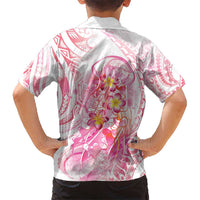 Rose Pink Polynesian Jellyfish Kid Hawaiian Shirt Watercolor Glows LT7 - Polynesian Pride