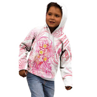 Rose Pink Polynesian Jellyfish Kid Hoodie Watercolor Glows LT7 - Polynesian Pride