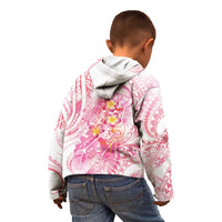 Rose Pink Polynesian Jellyfish Kid Hoodie Watercolor Glows LT7 - Polynesian Pride
