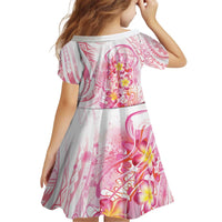 Rose Pink Polynesian Jellyfish Kid Short Sleeve Dress Watercolor Glows LT7 - Polynesian Pride