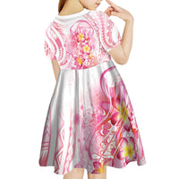 Rose Pink Polynesian Jellyfish Kid Short Sleeve Dress Watercolor Glows LT7 - Polynesian Pride