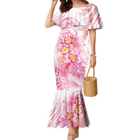 Rose Pink Polynesian Jellyfish Mermaid Dress Watercolor Glows LT7 Women Rose Pink - Polynesian Pride