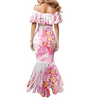 Rose Pink Polynesian Jellyfish Mermaid Dress Watercolor Glows LT7 - Polynesian Pride