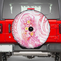 Rose Pink Polynesian Jellyfish Spare Tire Cover Watercolor Glows LT7 - Polynesian Pride
