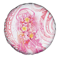 Rose Pink Polynesian Jellyfish Spare Tire Cover Watercolor Glows LT7 - Polynesian Pride