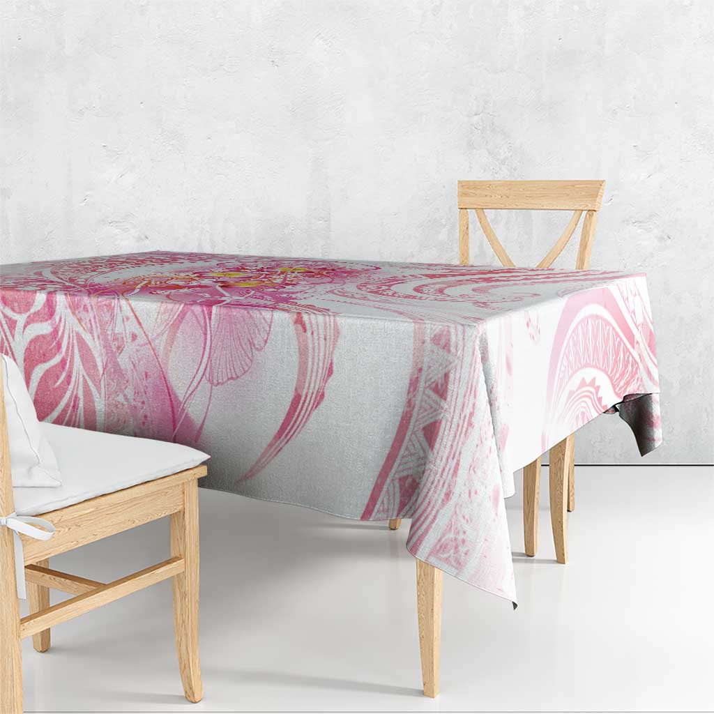 Rose Pink Polynesian Jellyfish Tablecloth Watercolor Glows LT7 - Polynesian Pride