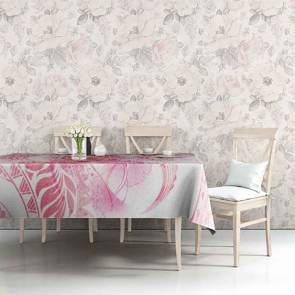 Rose Pink Polynesian Jellyfish Tablecloth Watercolor Glows LT7 - Polynesian Pride