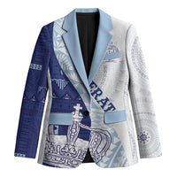 Queen Victoria School Fiji Vulinitu Verata House Blazer Masi Tapa LT7 Unisex Blue - Polynesian Pride