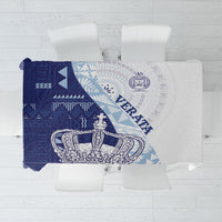 Queen Victoria School Fiji Vulinitu Verata House Tablecloth Masi Tapa LT7 Blue - Polynesian Pride