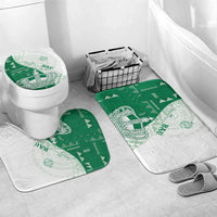 Queen Victoria School Fiji Vulinitu Bau House Bathroom Set Masi Tapa LT7 Mat Set Only (3 pcs) One Size Green - Polynesian Pride