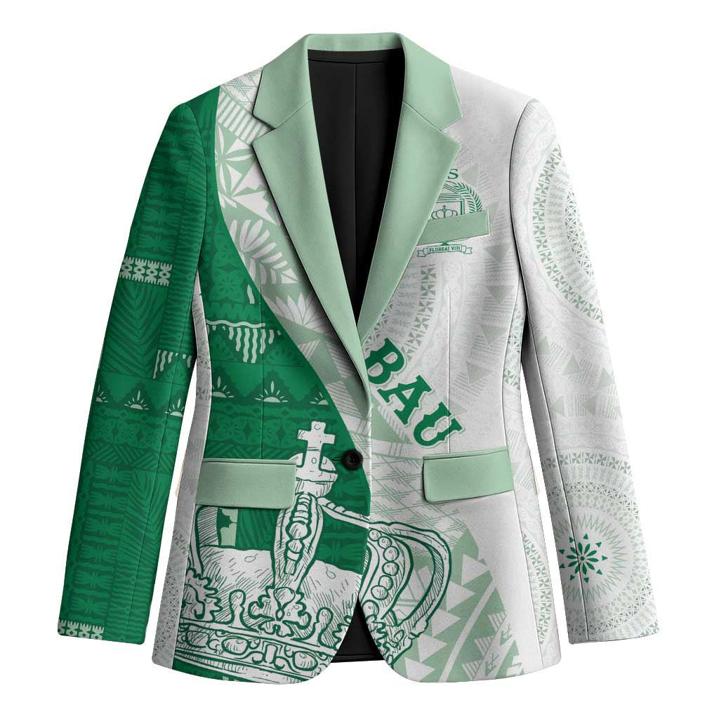Queen Victoria School Fiji Vulinitu Bau House Blazer Masi Tapa LT7 Unisex Green - Polynesian Pride