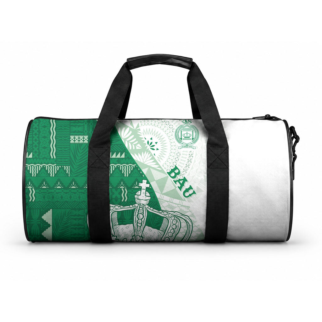 Queen Victoria School Fiji Vulinitu Bau House Duffle Bag Masi Tapa LT7 One size Green - Polynesian Pride
