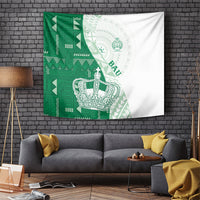 Queen Victoria School Fiji Vulinitu Bau House Tapestry Masi Tapa LT7 Green - Polynesian Pride