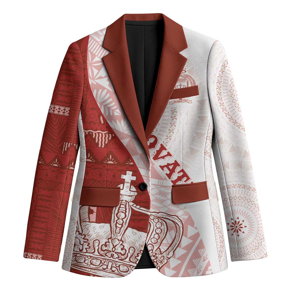 Queen Victoria School Fiji Vulinitu Tovata House Blazer Masi Tapa LT7 Unisex Red - Polynesian Pride