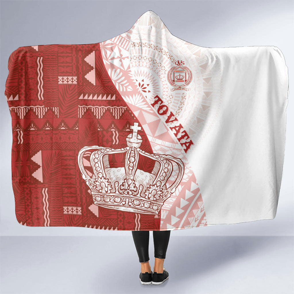 Queen Victoria School Fiji Vulinitu Tovata House Hooded Blanket Masi Tapa LT7 One Size Red - Polynesian Pride
