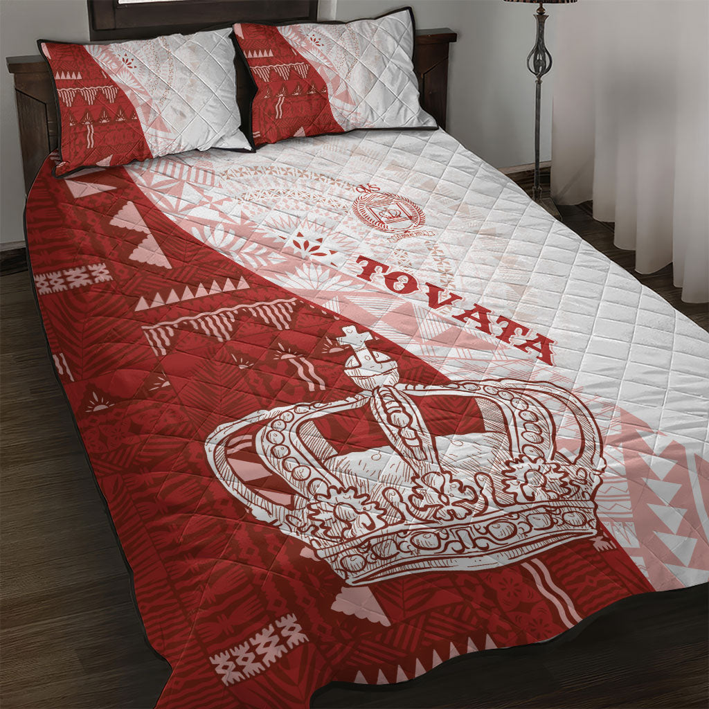 Queen Victoria School Fiji Vulinitu Tovata House Quilt Bed Set Masi Tapa LT7 Red - Polynesian Pride