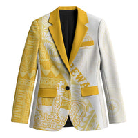 Queen Victoria School Fiji Vulinitu Rewa House Blazer Masi Tapa LT7 Unisex Yellow - Polynesian Pride
