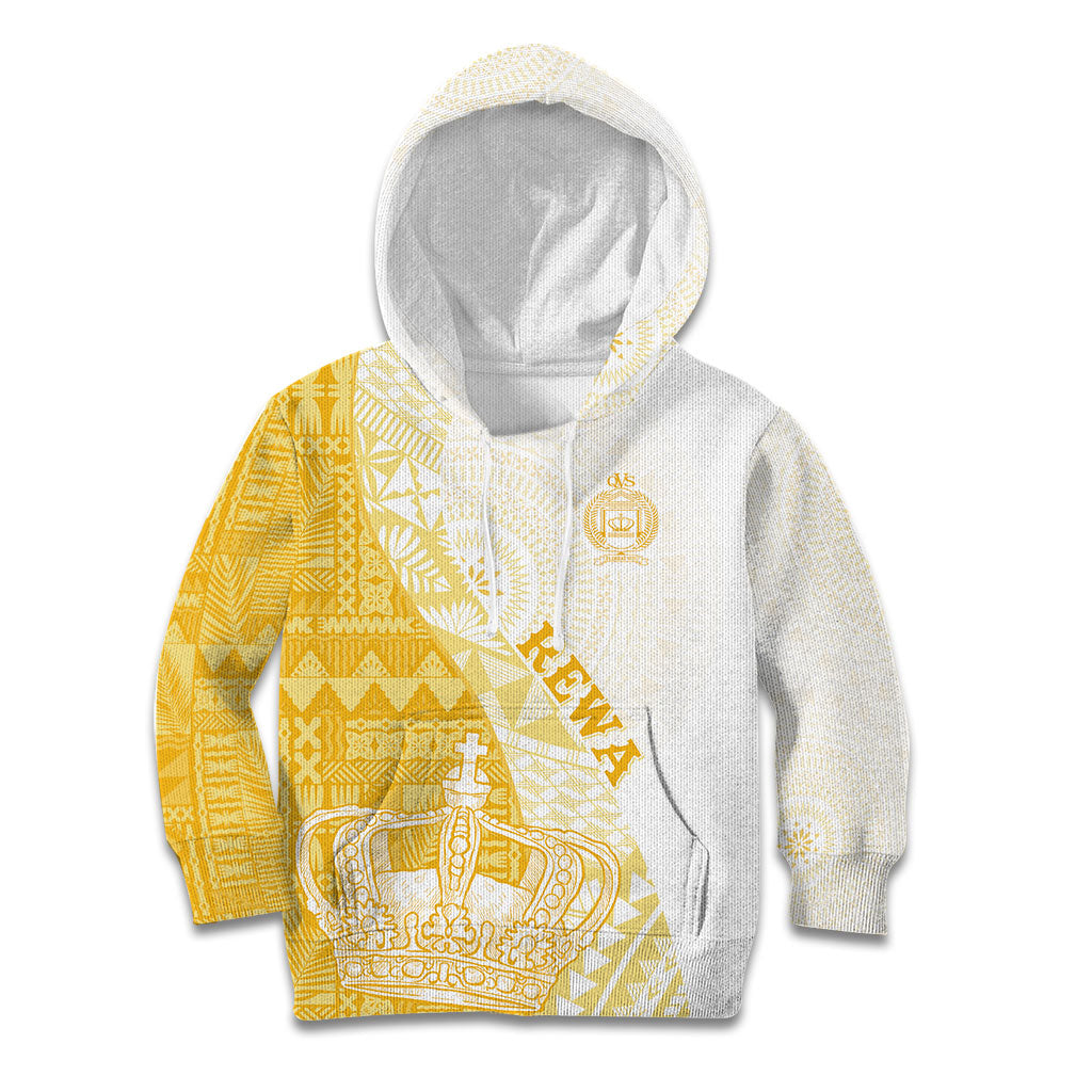 Queen Victoria School Fiji Vulinitu Rewa House Kid Hoodie Masi Tapa LT7 Hoodie Yellow - Polynesian Pride