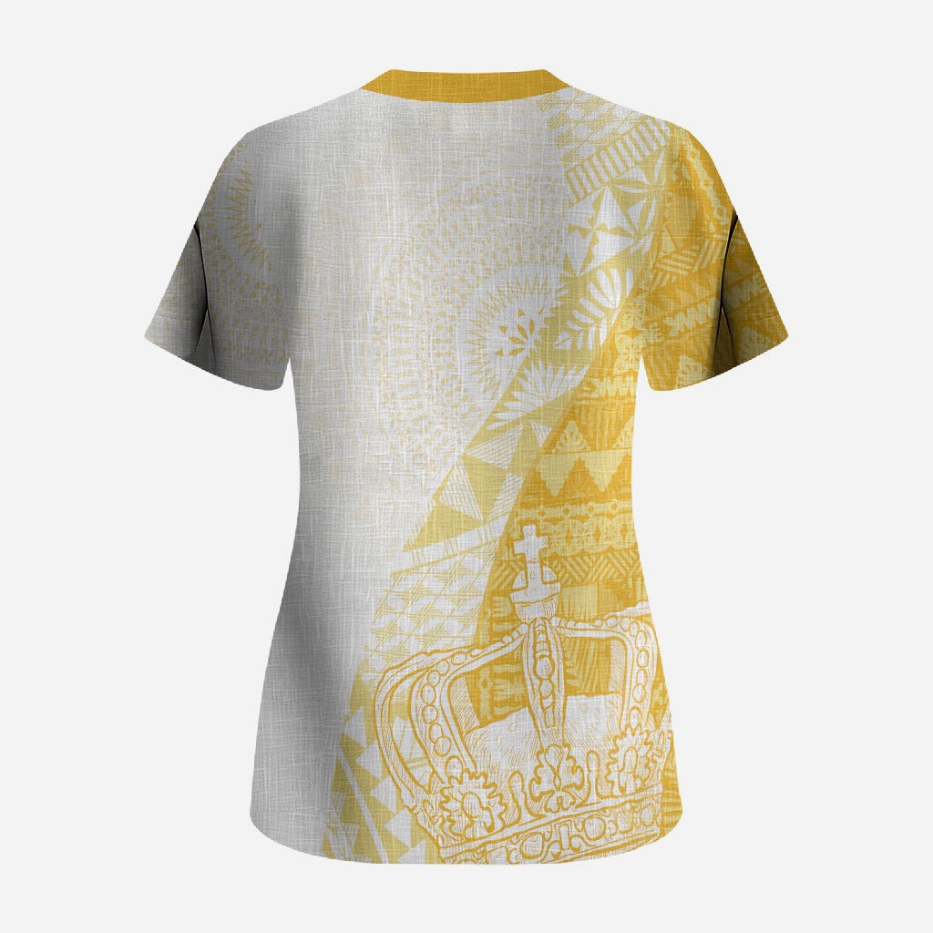 Queen Victoria School Fiji Vulinitu Rewa House Scrub Top Masi Tapa LT7 - Polynesian Pride