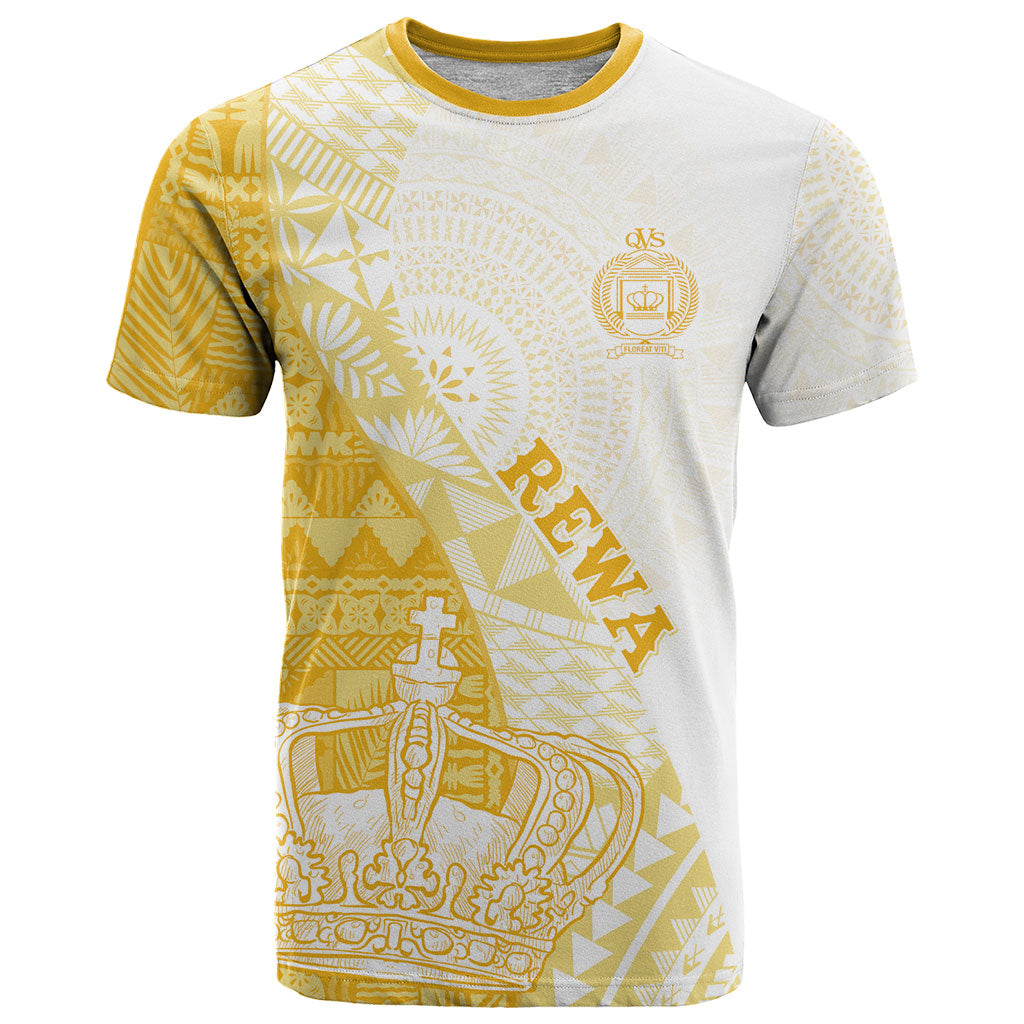 Queen Victoria School Fiji Vulinitu Rewa House T Shirt Masi Tapa LT7 Yellow - Polynesian Pride