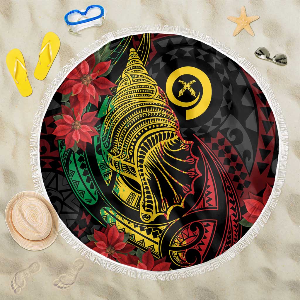 Vanuatu Meri Krismas Beach Blanket Conch Shell Tribal Art LT7 One Size 150cm Art - Polynesian Pride