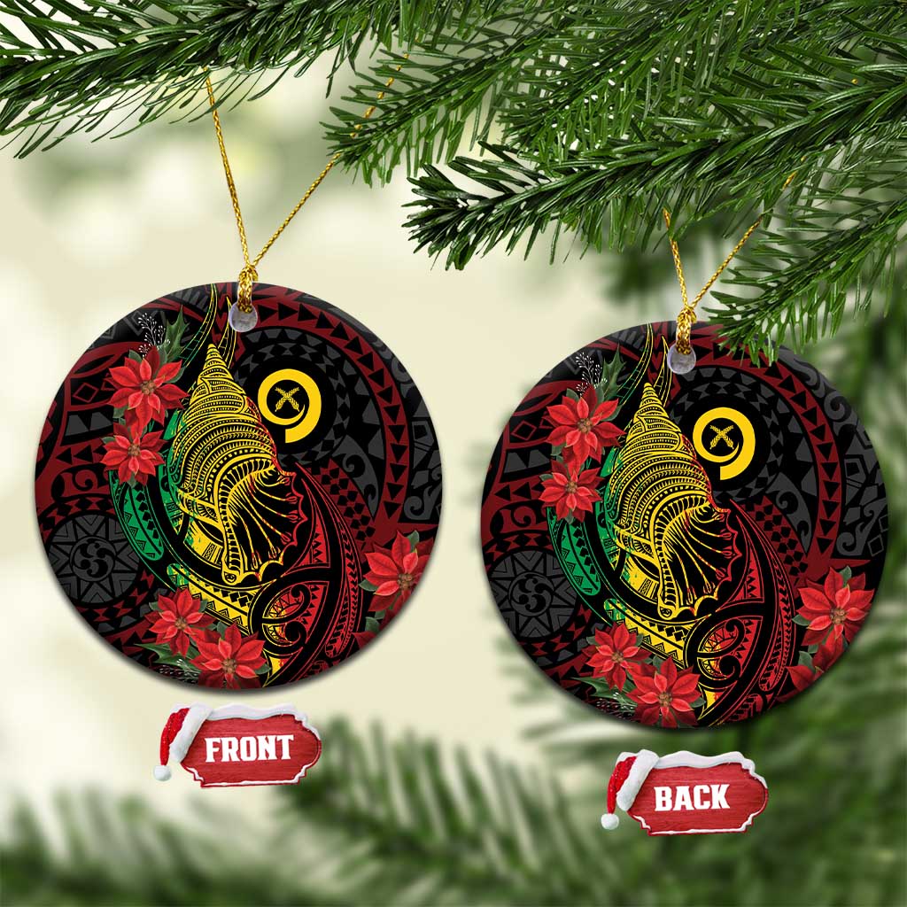 Vanuatu Meri Krismas Ceramic Ornament Conch Shell Tribal Art LT7 Circle Art - Polynesian Pride