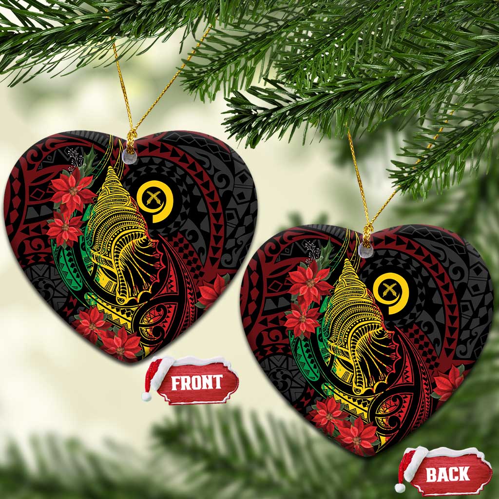 Vanuatu Meri Krismas Ceramic Ornament Conch Shell Tribal Art LT7 Heart Art - Polynesian Pride