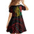 Vanuatu Meri Krismas Family Matching Off The Shoulder Long Sleeve Dress and Hawaiian Shirt Conch Shell Tribal Art