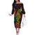 Vanuatu Meri Krismas Family Matching Off The Shoulder Long Sleeve Dress and Hawaiian Shirt Conch Shell Tribal Art